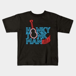 Honky tonk man neon Kids T-Shirt